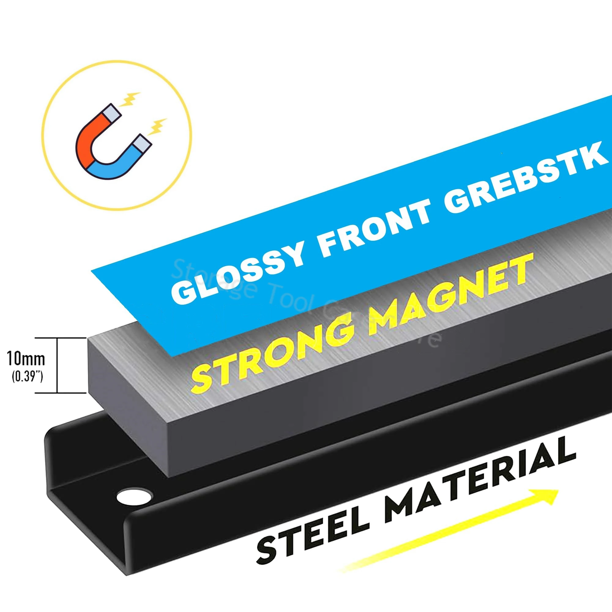 Imagem -03 - Suporte de Ferramenta Magnética Rack de Armazenamento Adesivos Magnéticos Ferragem Utensílios de Cozinha Produtos de Ferro Cremalheiras Acessórios de Ferramentas Elétricas