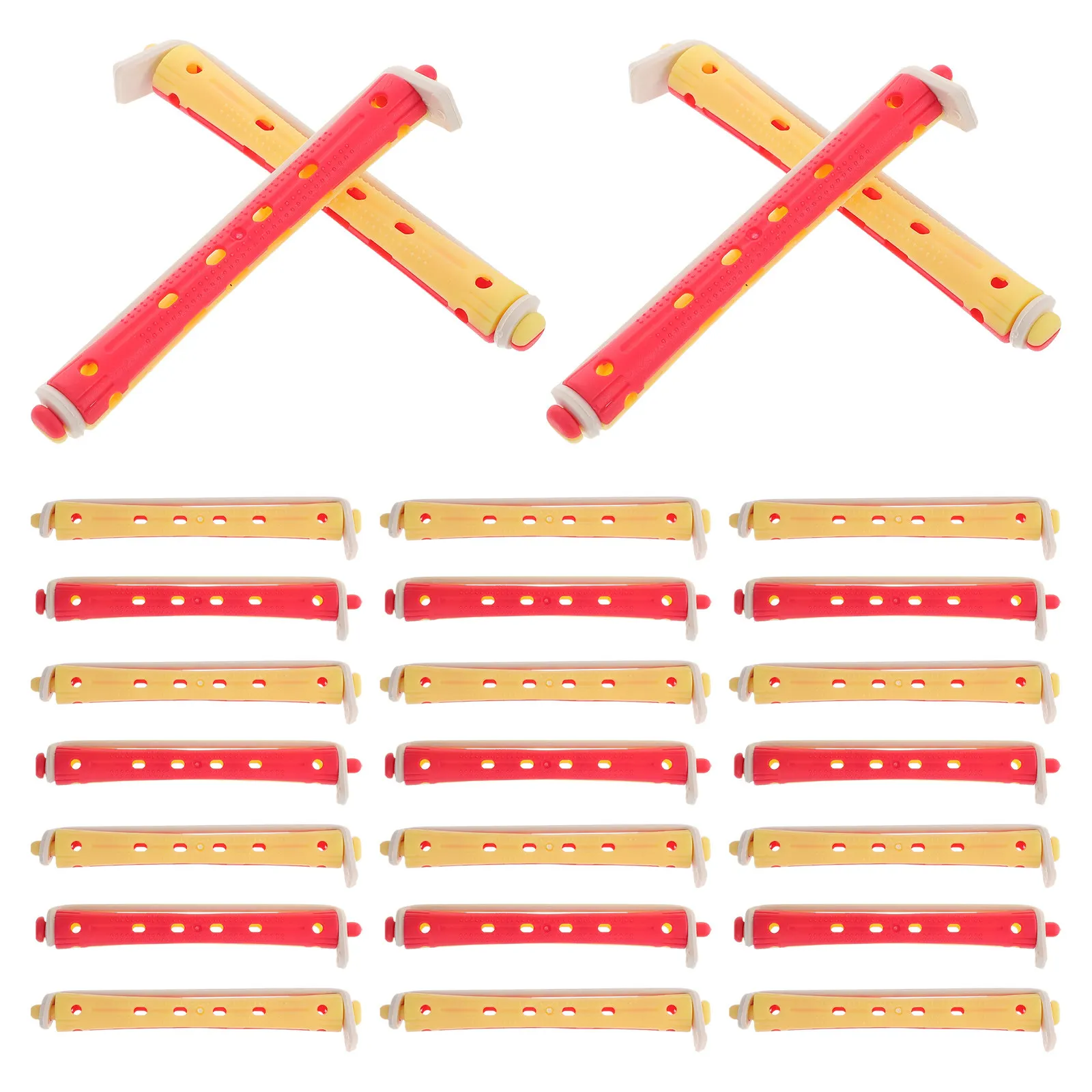 

Набор из 24 полых бигуди для завивки волос без нагрева, для длинных и коротких волос, для создания локонов на ночь, холодные волны, пластиковые бигуди для домашнего и салонного использования