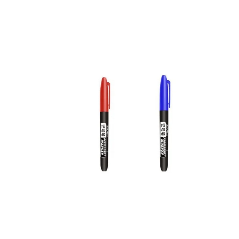 Rotuladores permanentes para dibujo de Manga, bolígrafos de boceto de tinta impermeable, material escolar de arte, papelería, color negro, azul y rojo, 6 piezas