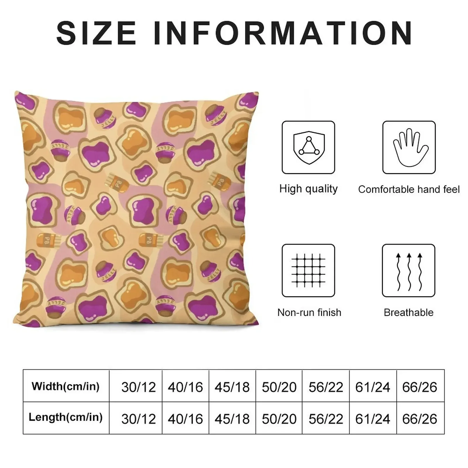 Peanut Butter & Jelly Throw Pillow Cushions Decorative Sofa Cushion Decorative Cushion pillow