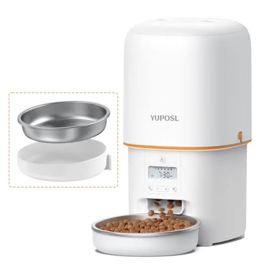 

Automatic Cat Feeder Timed Auto Pet Feeder for Cat and Dog with Dry Food Dispenser 180day Battery Life 1-6 Meals Per Day 1-16 P