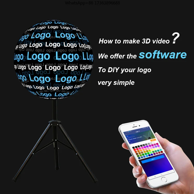 Portable High Quality G574-65 65CM 3x3pcs 3d Hologram Advertising Display Splicing 155cm Wall 3d Hologram Fan