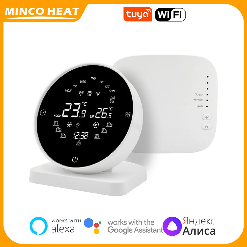Tuya Smart WiFi Wireless Thermostat AA Battery Thermostat for Gas Boiler AA Battery Thermostat Support Alexa Google Home