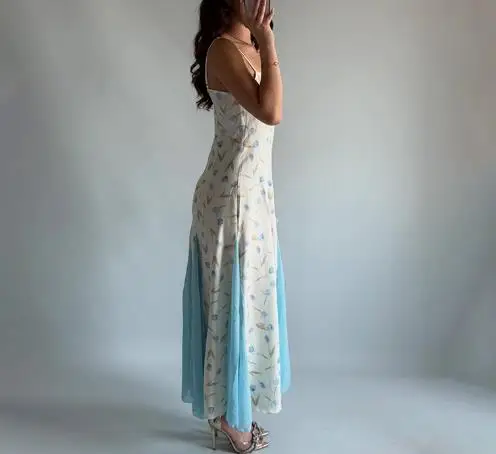 

Women's Summer Vacation Sleeveless Floral Print Camisole Dress Contrasting Color Splicing A-Line Casual Maxi Dress