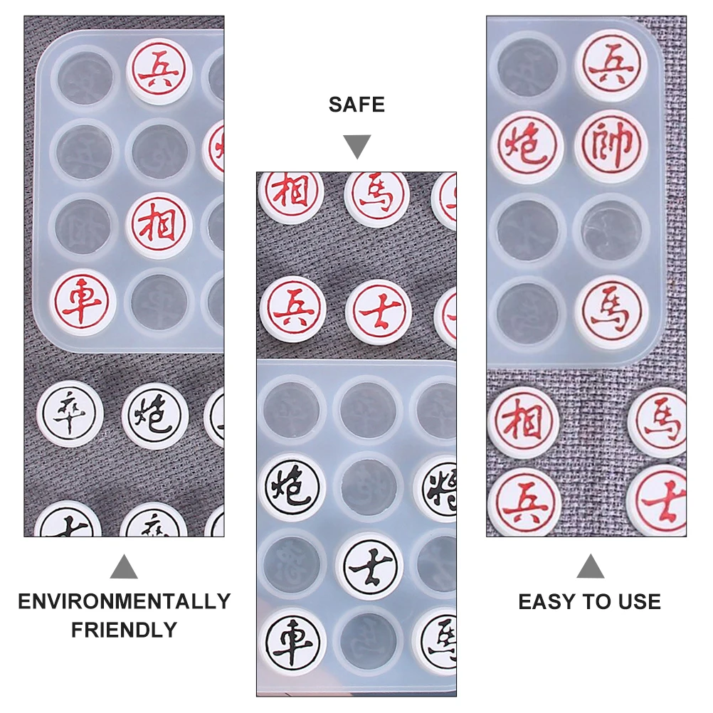 

2pcs Chinese Chess Silicone Mold Set Christmas Baking Diy Crafting Mold For Cakes Chocolate Soap Making Durable Reusable Epoxy