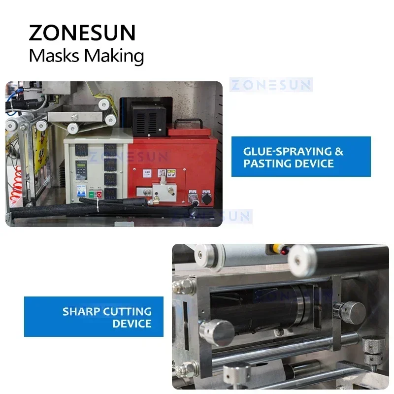 효율적인 생산을 위한 ZONESUN 자동 스팀 아이 마스크 기계 따뜻한 압축 아이 마스크 생산 장비 ZS-HY220