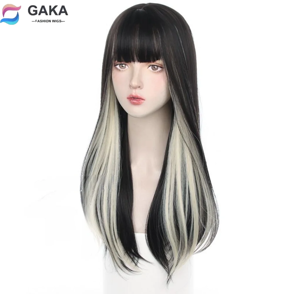 GAKA Synthetic Natural Invisible Seamless Hair Bangs Lolita Daily Jk Hanging Ear Dye Wig