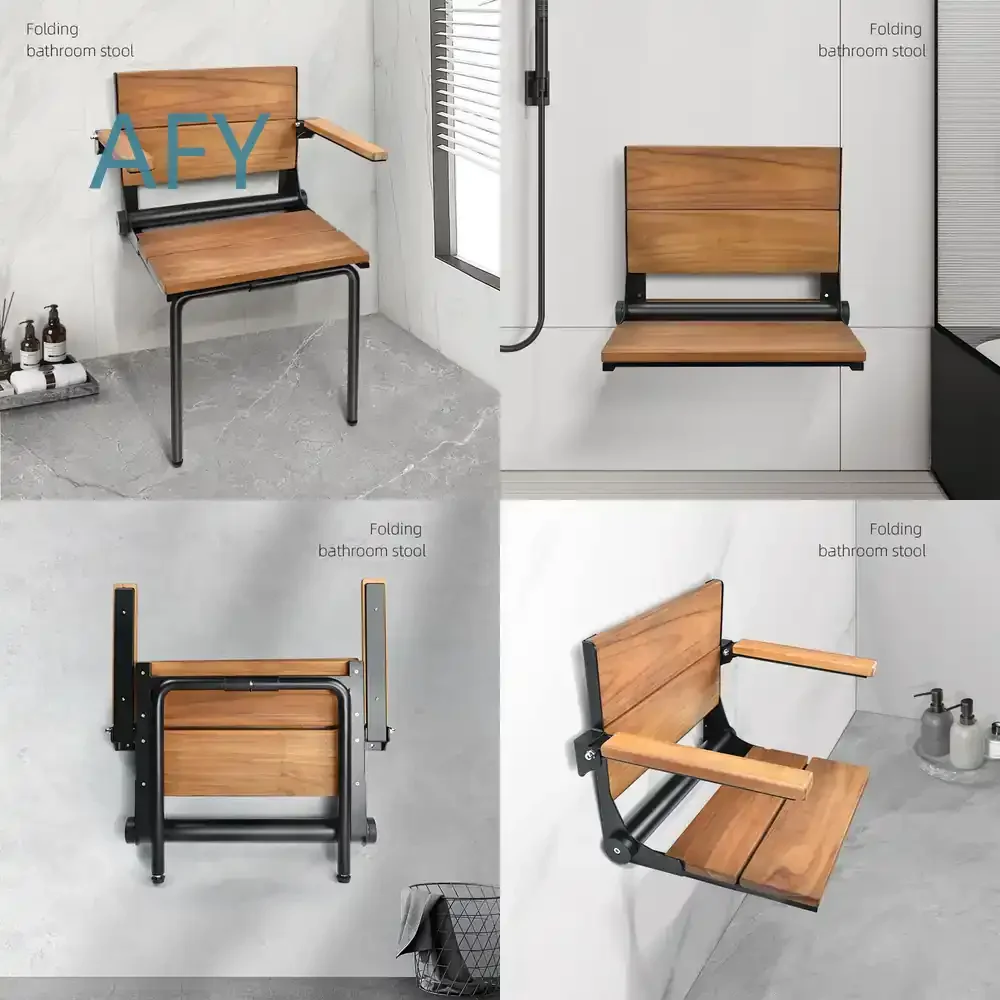 Foldable Shower Stool for Bathroom Wall Mount Bath Seat for Elderly Disabled Accessible Bathtub Shower Bench Customizable for