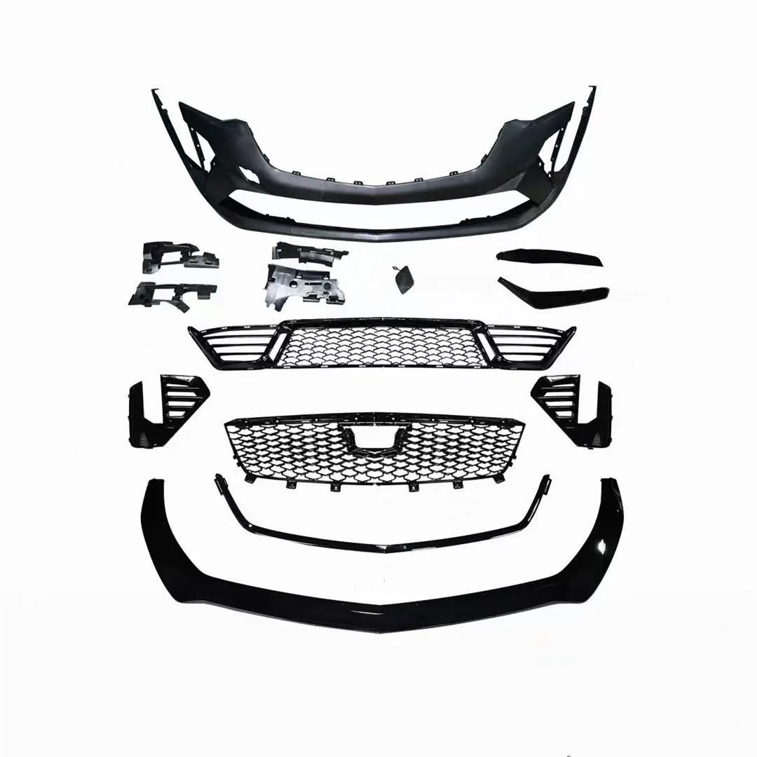 

Front Bumper Body Kits For Cadillac CT4 2020-2023 Bodykit Car Front Lip Bumper Grille Fog Light Cover License Plate Spoiler