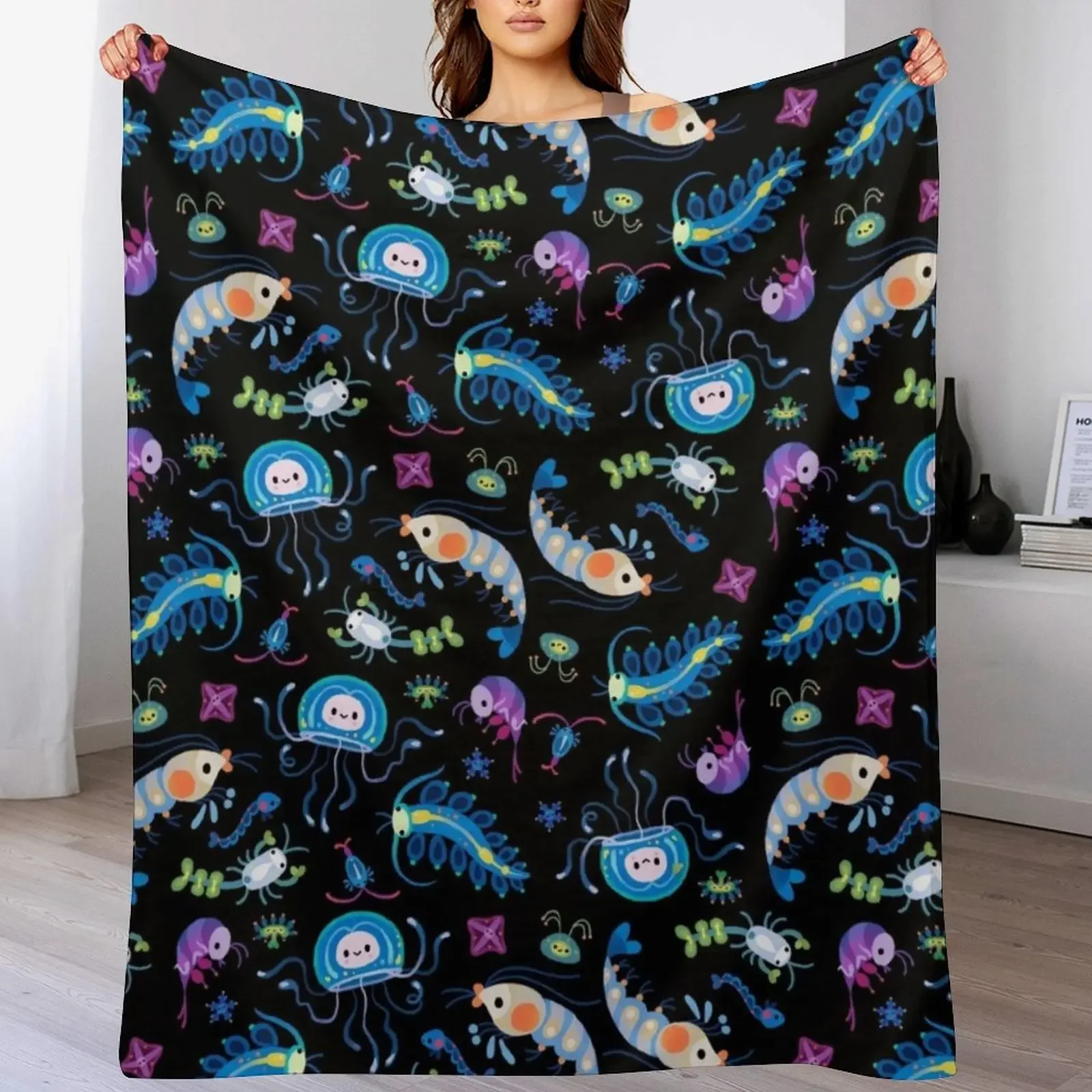 

Zooplankton Throw Blanket Winter beds Loose Picnic Softest Blankets