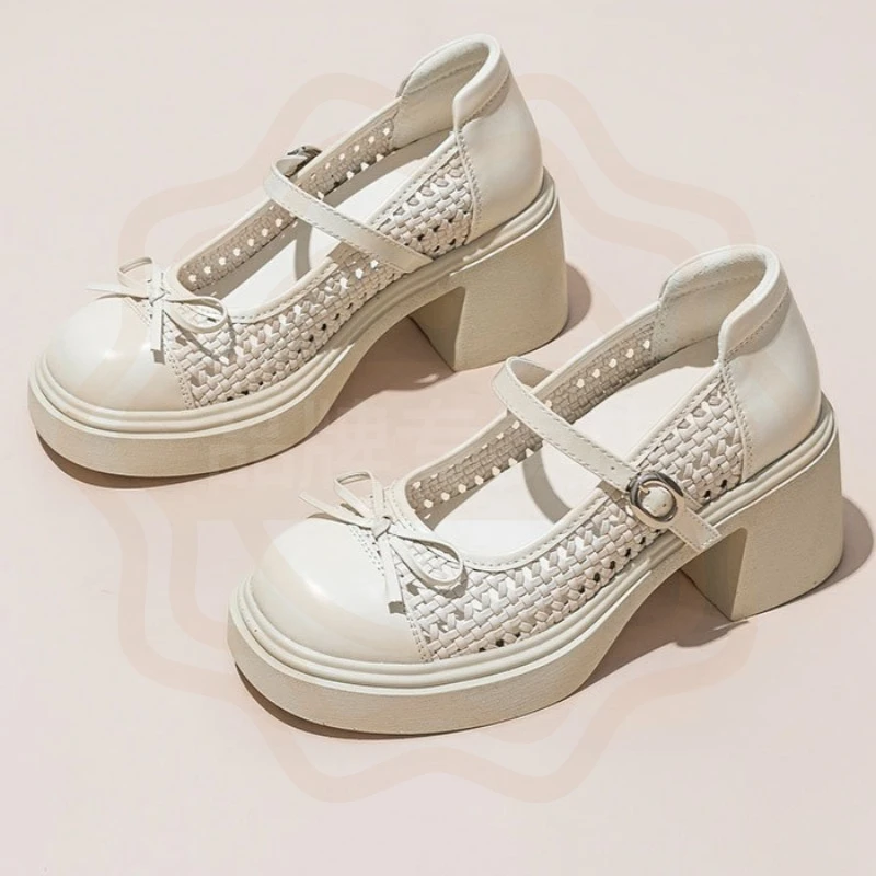 New Women's Mary Jane Shoes Exquisite Round Head High Heels for Woman Retro Lolita Casual Shoes Designer Shoes Zapatos De Mujer