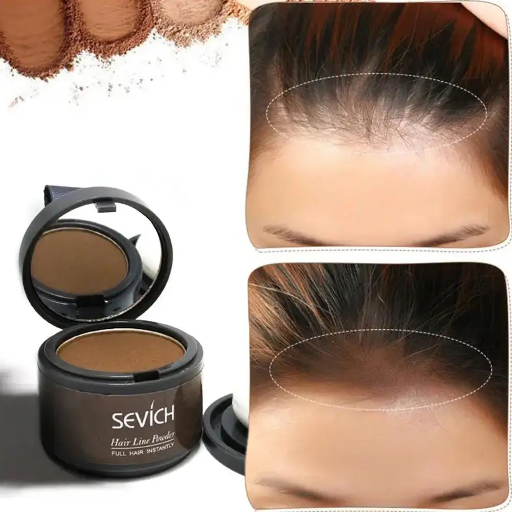 Polvo de relleno de reparación de rayita negra con soplo Sevich, polvo fino esponjoso Pang Line Shadow polvo para la frente, corrector de maquillaje para el cabello