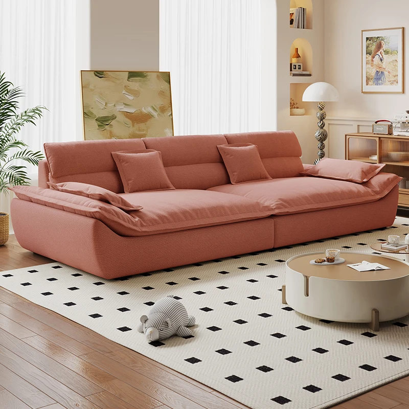 

Minimalist High Quality Living Room Sofa Pink Floor Luxury Lounge Couch Straight Ergonomic Sofa Sala De Estar Home Decoration