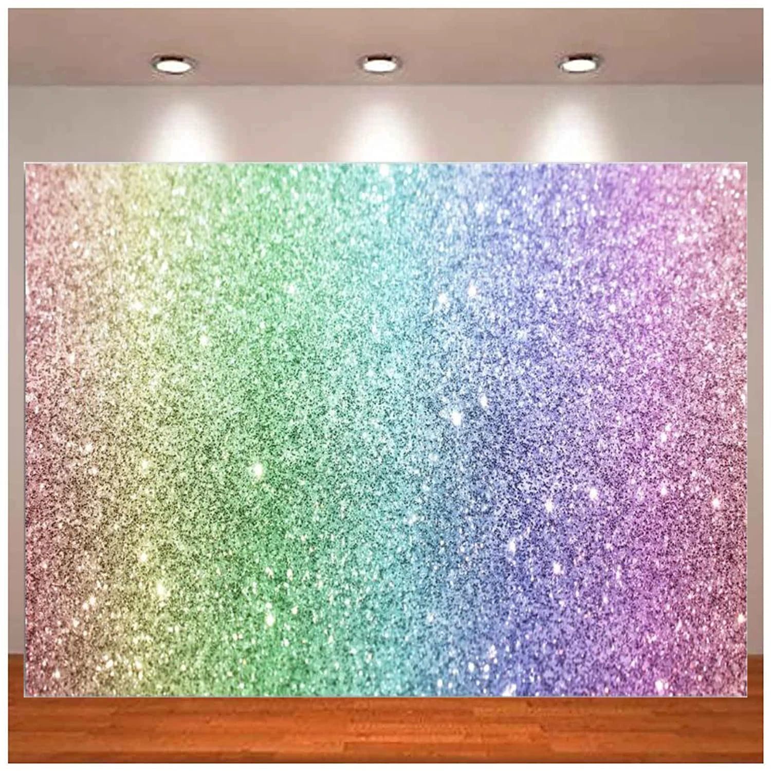 Rainbow Photography Backdrop For Birthday Glitter (No Sparkle) Photo Sweet Women Girls Portrait Background Props