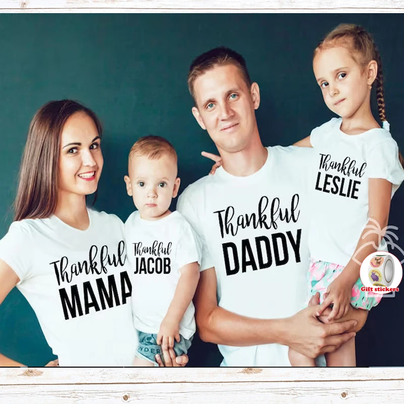 

Thanksgiving Day Short Sleeve T-Shirt Outfit for Baby Girl Boy - Thankful Blessed Gift Shirt Cute Baby Clothing for Thanksgiving