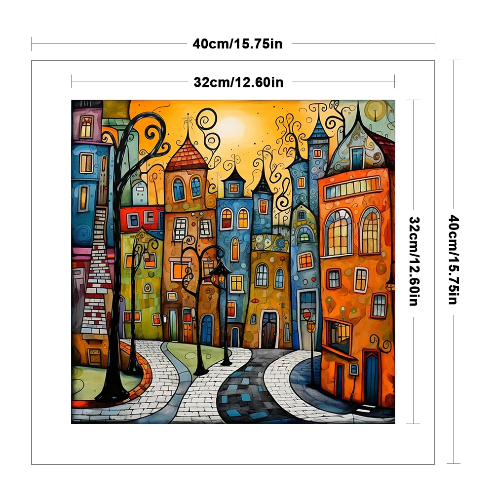 Full Embroidery cotton Thread 14CT Counted Houses Cross Stitch Kit40x40cm