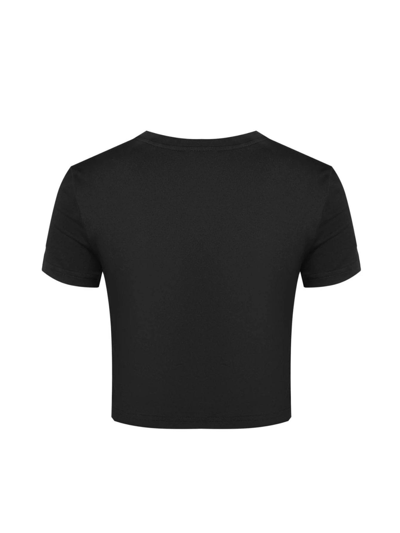 Los Angeles Gothic Print Casual Crop Tops Women's Black Short Sleeve Cropped T-shirt Graphic t Shirt Sexy Clothes Female Outfit