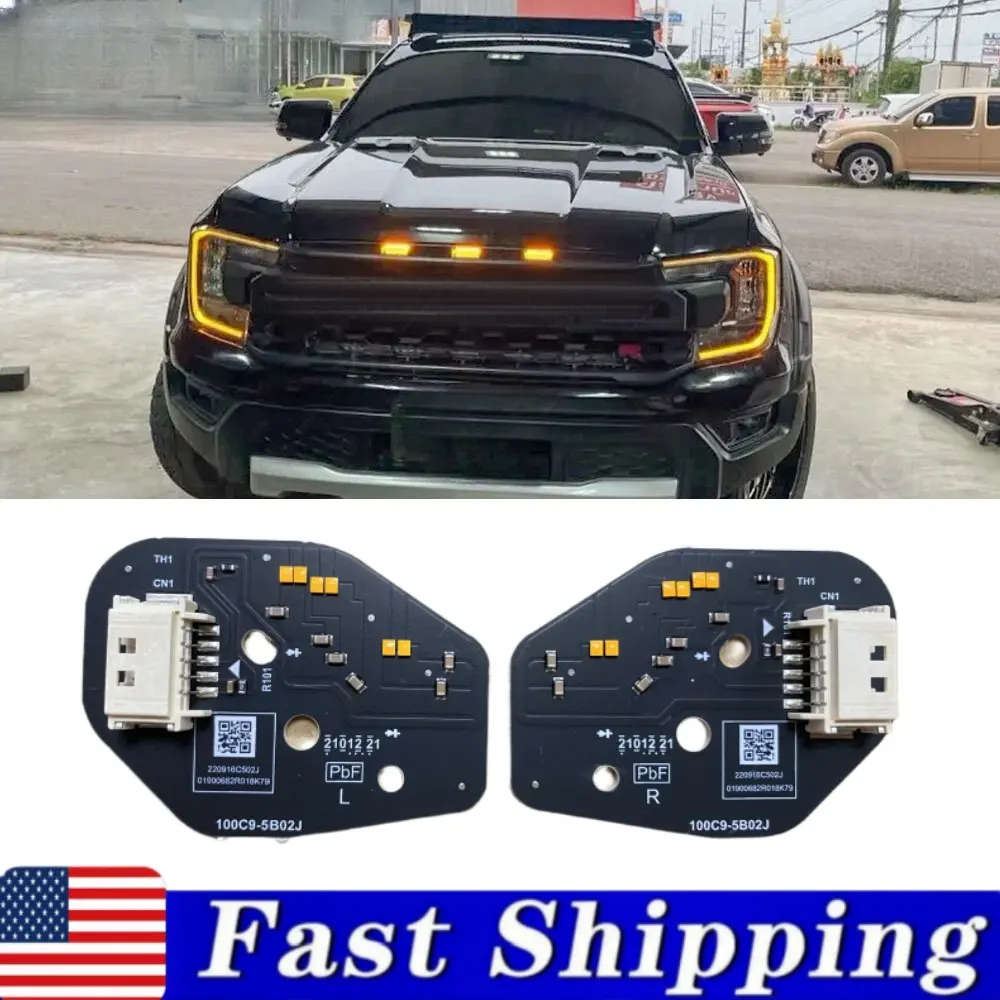 

Amber Daytime Running Light DRL LED Boards For 2024 2025 Ford Ranger XLT Raptor XL Everest Headlight US Shipping