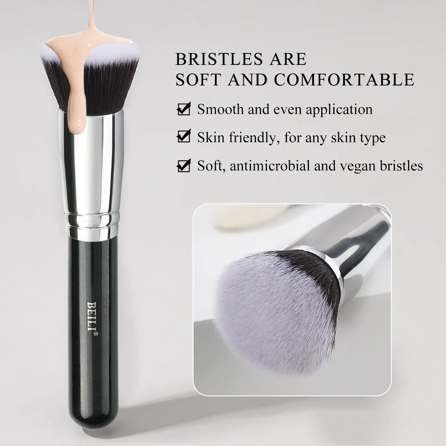 BEILI 15Pcs Rose Gold Make-Up Pinsel Rosa Natürliche Ziegenhaar Foundation Powder Blush Lidschatten Pinsel Set-up brochas