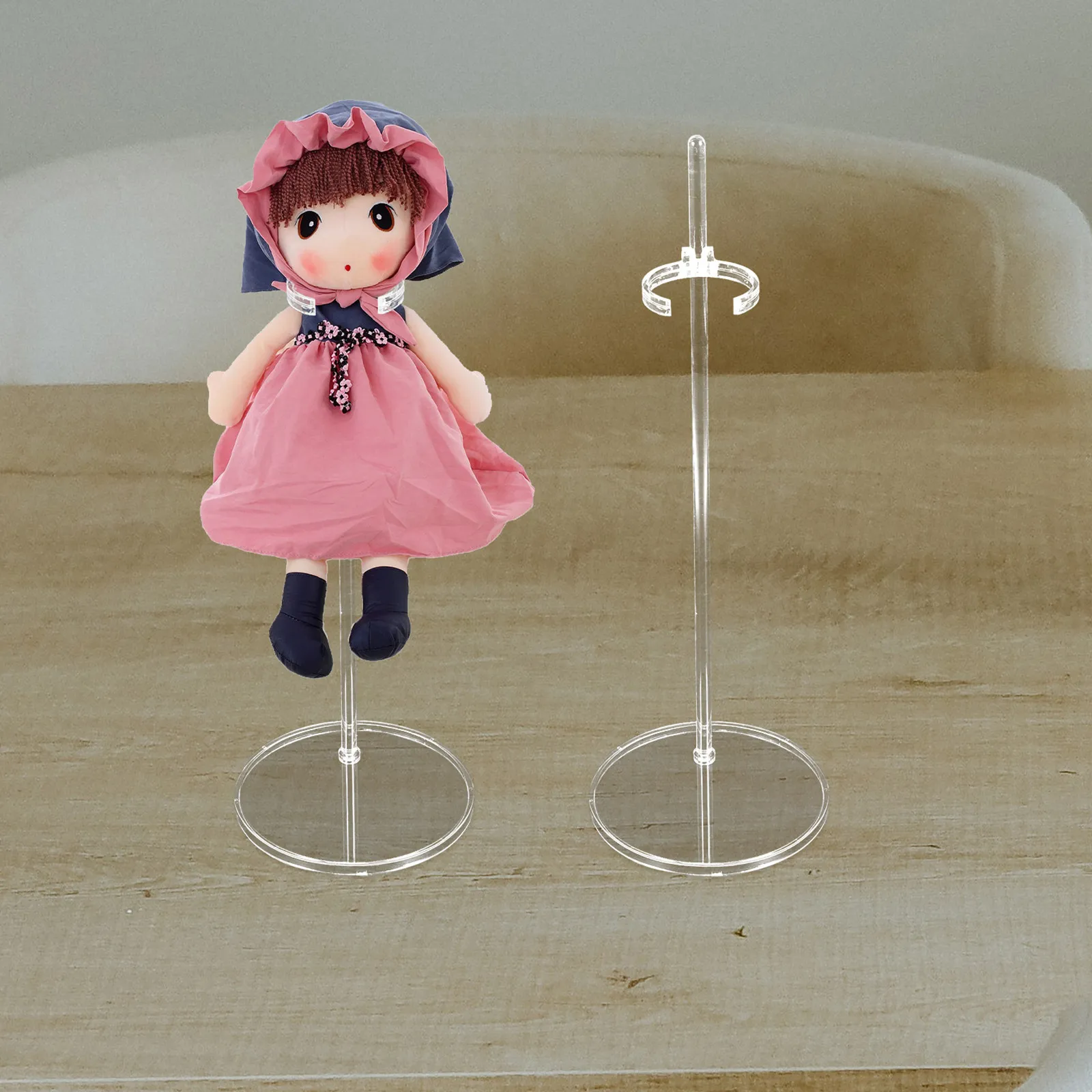 Suportes de exibição para figuras de ação, 8 peças, clipes ajustáveis ​​para cintura, rack de mesa de plástico transparente para exibições em miniatura de 11-13 polegadas