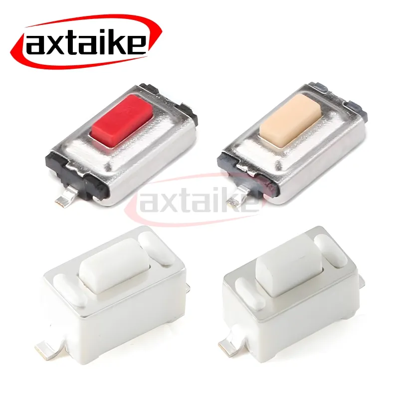 

100PCS 3*6mm 2Pin SMD Tact Switch Push Button Touch Micro Switch 3×6 3*6*4.3 3*6*5 3*6*2.5 mm Red White Car Remote Control Key