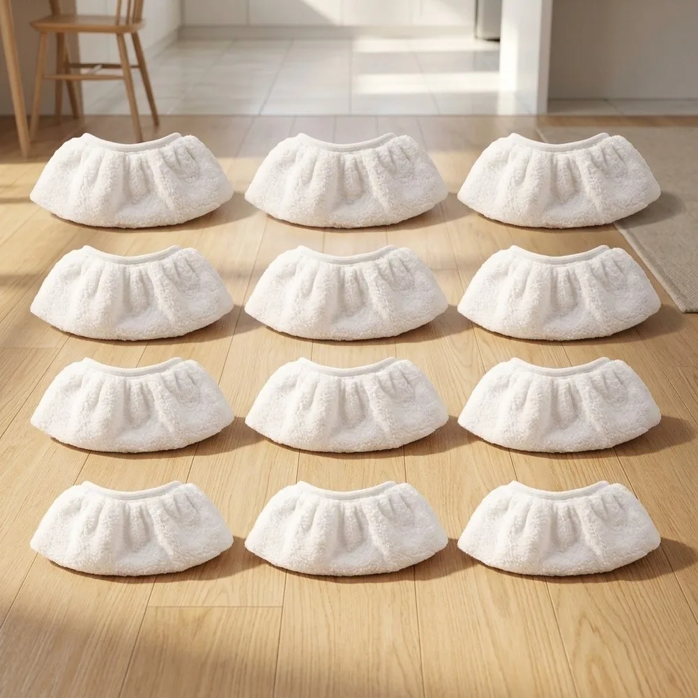 12 Microfiber Steam Cleaner Replacement Covers for Domestic Cleaning Devices Including Grout Brushes and Detailing Steam Tools