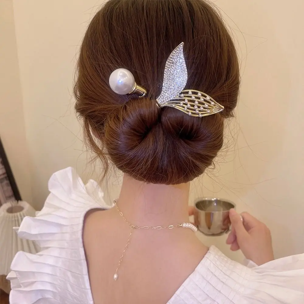 Whale Tail Rhinestone Flower Hair Clip Gift Hair Styling Tool Hair Accessories Hair Twist Maker Lazy Hair Curler Girl