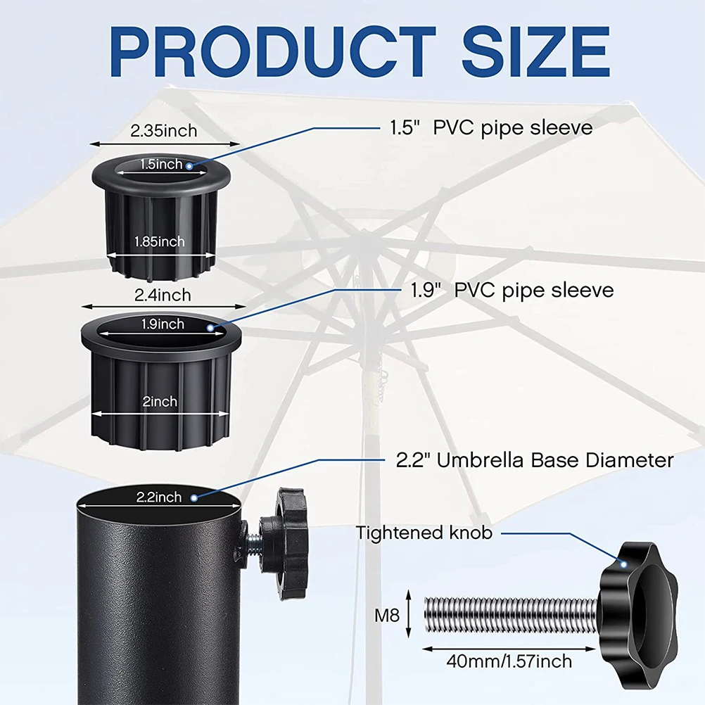 

2 Sets Base Screw Plug Cover Stand Part Durable Outdoor Base Component Strong Plastic Umbrella Pole Replacement Wear-Resistant