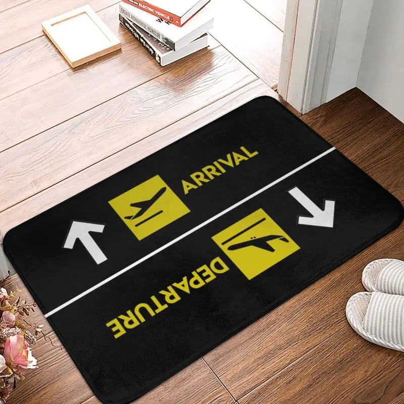 Aviation Departures Arrivals Floor Door Bathroom Mats Anti-Slip Aviator Airplane Doormat Garden Entrance Rug Carpet Footpad