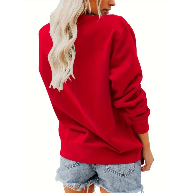 レタープリントスウェットシャツ クルーネック カジュアルスウェットシャツ ファル用