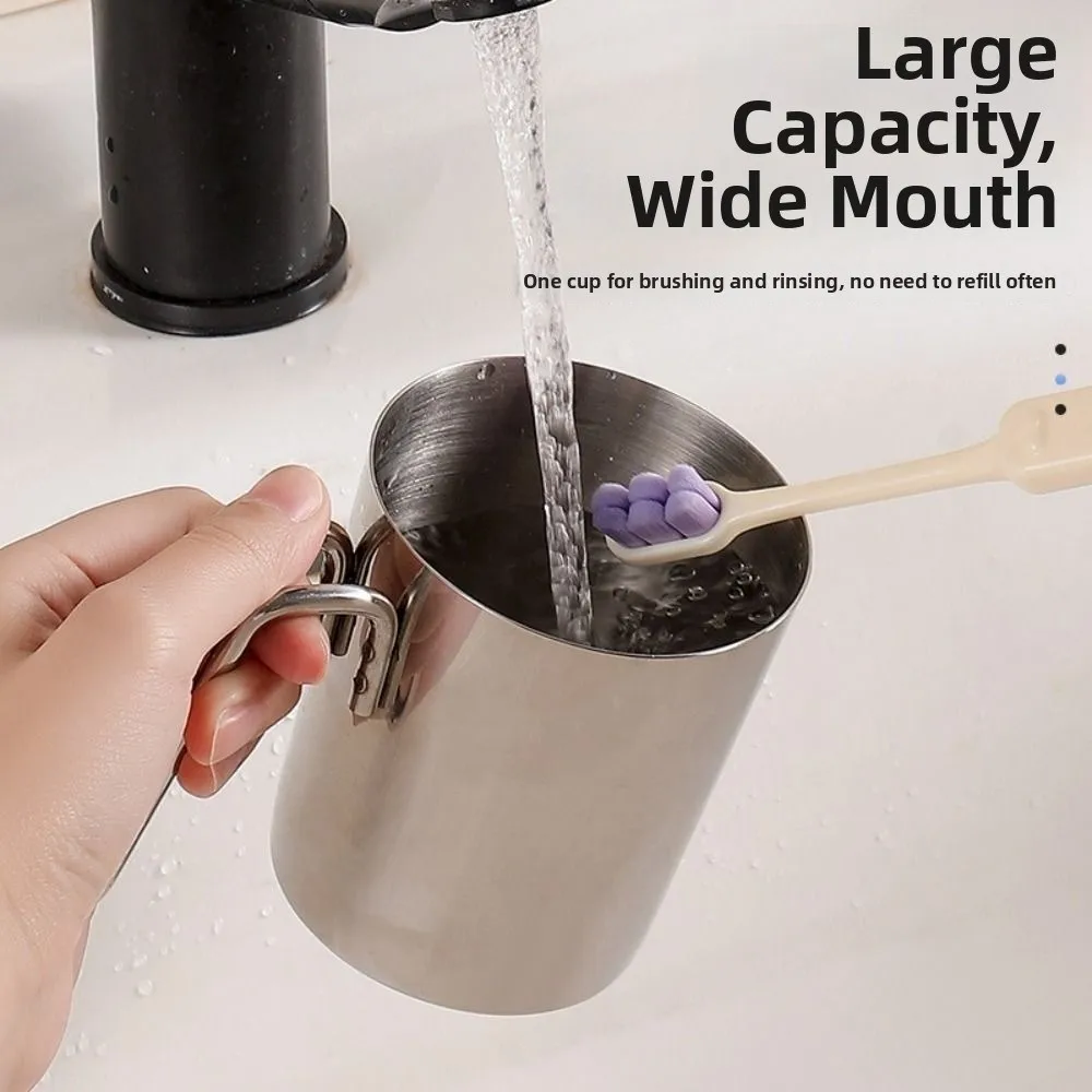 Easy Clean Stainless Steel Mouthwash Cup Anti-rust Inverted Rinse Cup Creative Minimalist Bathroom Cup Travel