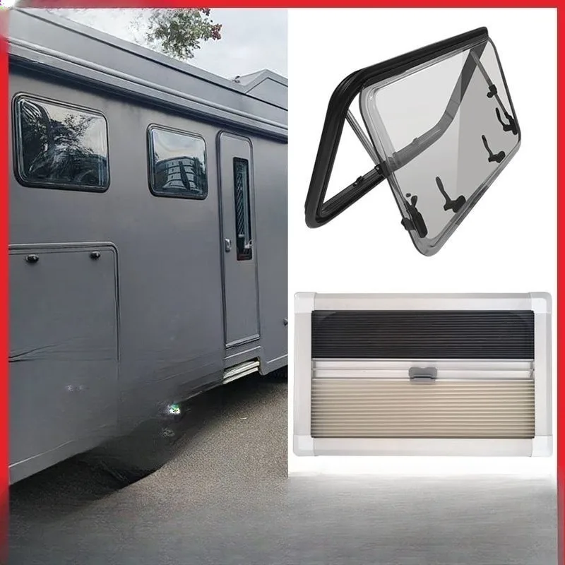 

RV window, double-layer acrylic rounded corner push-out window, open-hole 700x400mmRV window, with screen window