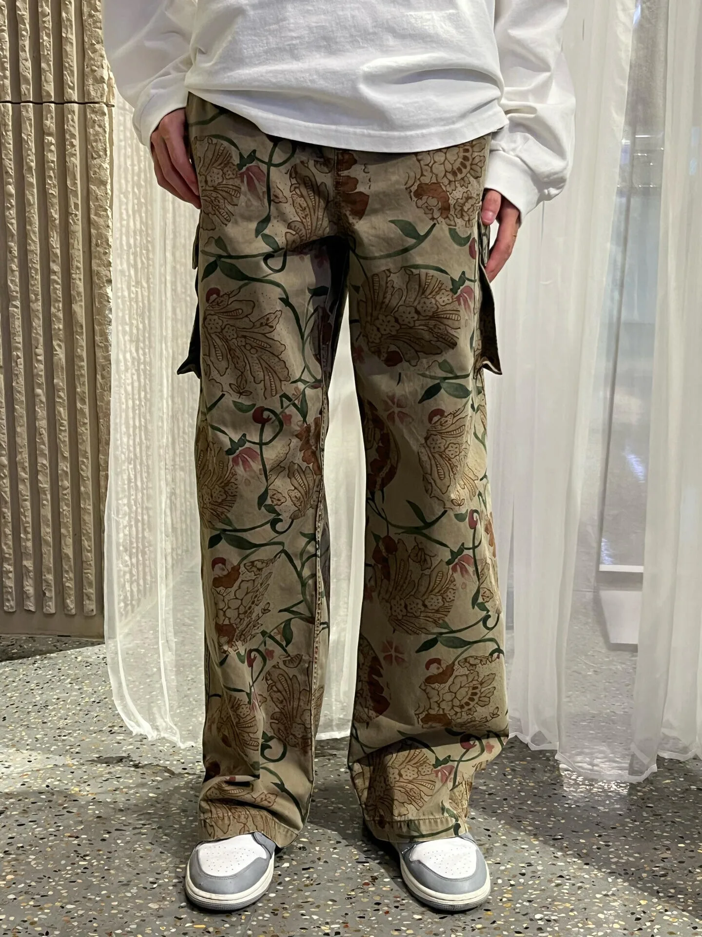 Our Legac * Floral Print Mount Cargo Casual Brown Overalls