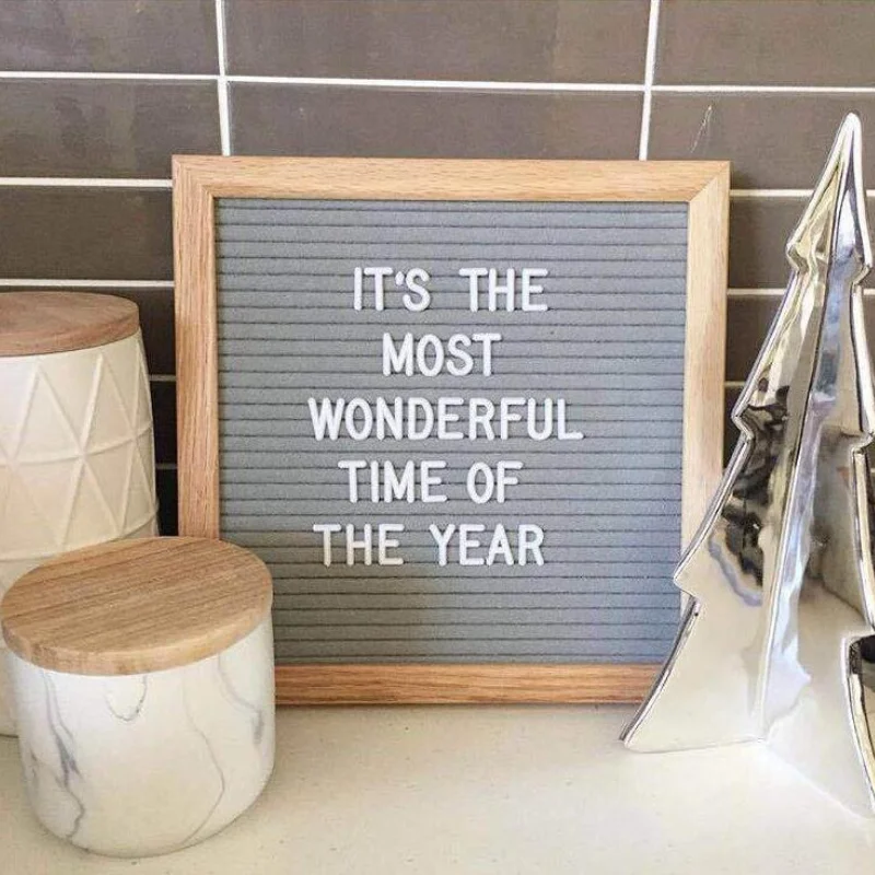 10*10 Felt Letter Decorative Boards with Letter Home Decor Wood Message Board Birthday Party Letterboard with Bracket Kids Gifts