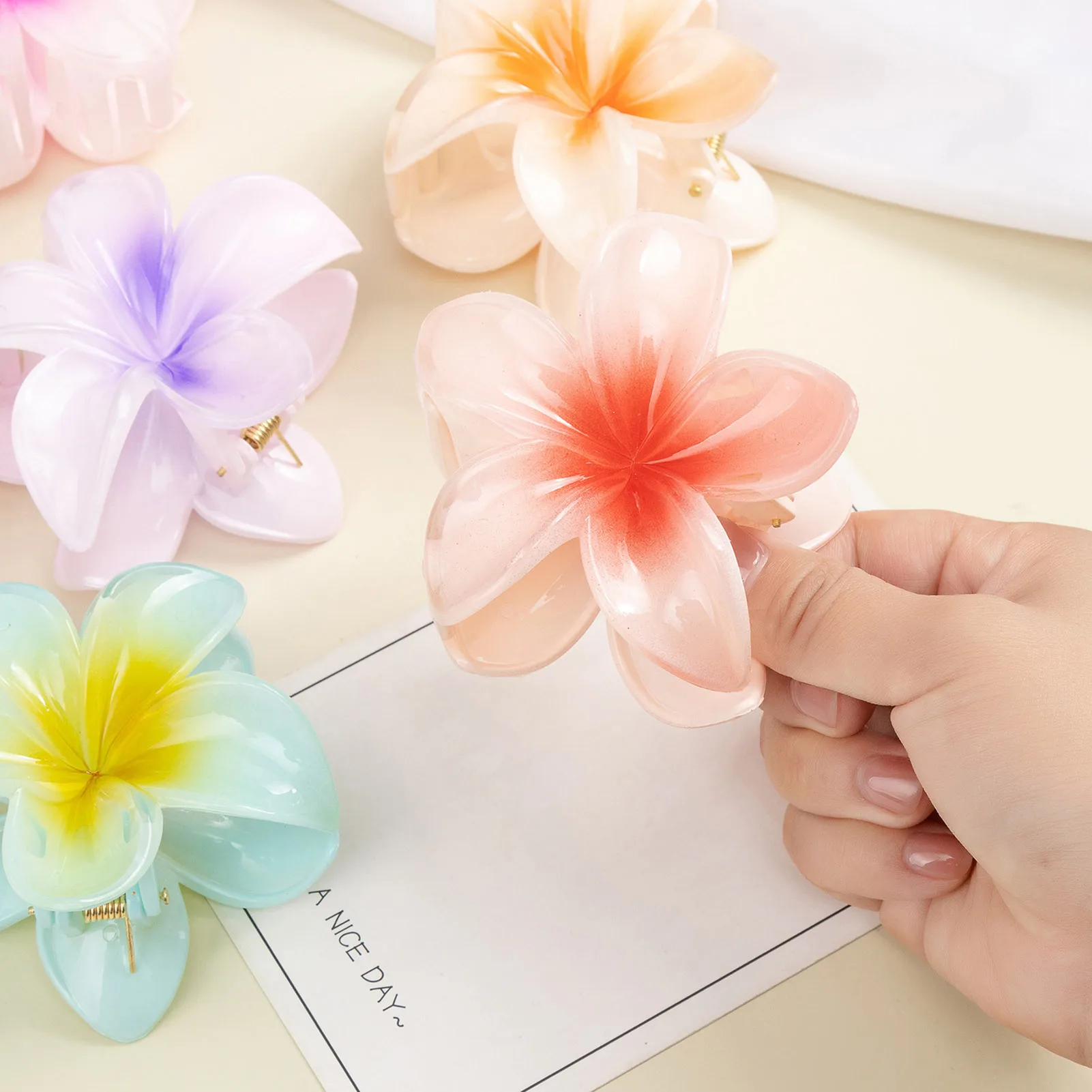 1/4/6pcs Flower Claw Clips For Women Summer Sweety Flower Shape Acetic Acid Hair Clip Elegant Bohemia Style Hair Accessories image 5