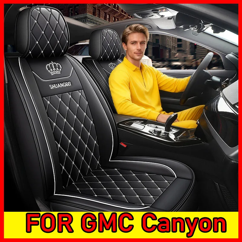 

Чехол на автомобильное сиденье для GMC Canyon, водонепроницаемый, износостойкий, из искусственной кожи, удобный чехол на сиденье с вышивкой в виде короны