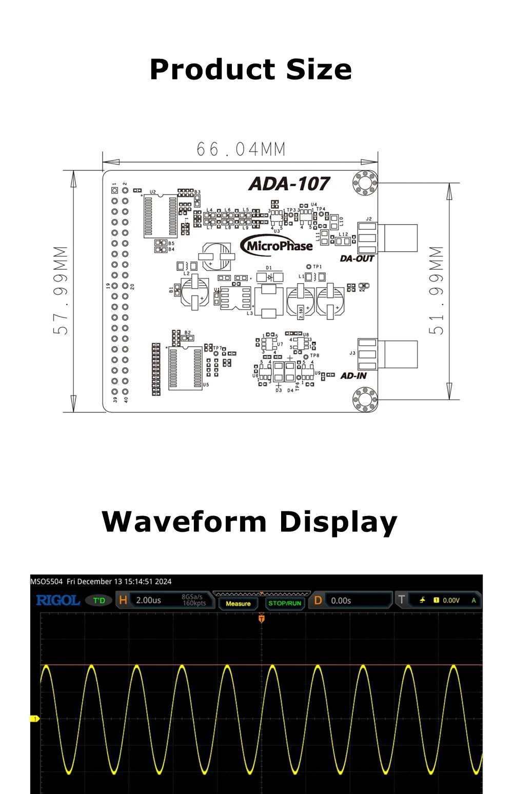 MicroPhase ADA-107 10Bit 50MSPS/125MSPS Hochgeschwindigkeits-AD/DA-Konvertierungsmodul unterstützt DC/AC-Kupplung für FPGA-Entwicklungsplatine – Detail 2