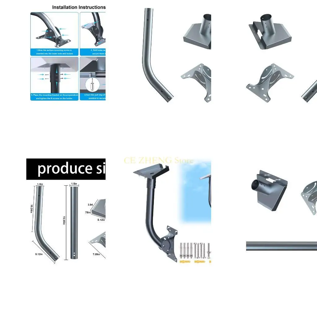 

E56B Регулируемый на 360 градусов Интернет длинный настенный кронштейн для крепления на крыше для