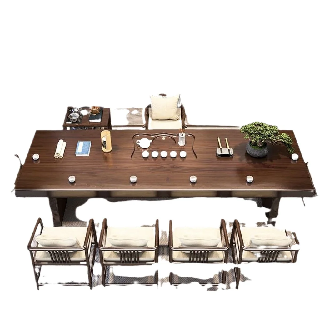 

Solid wood large board tea table, new Chinese-style household kung fu tea table