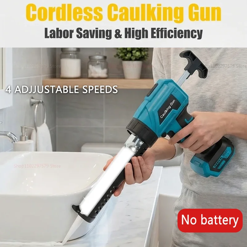 Electric Caulking Gun No Battery Wireless 4 Speeds Glass Sealant Gun Doors Windows Filling Sewing for Makita Battery Compatible