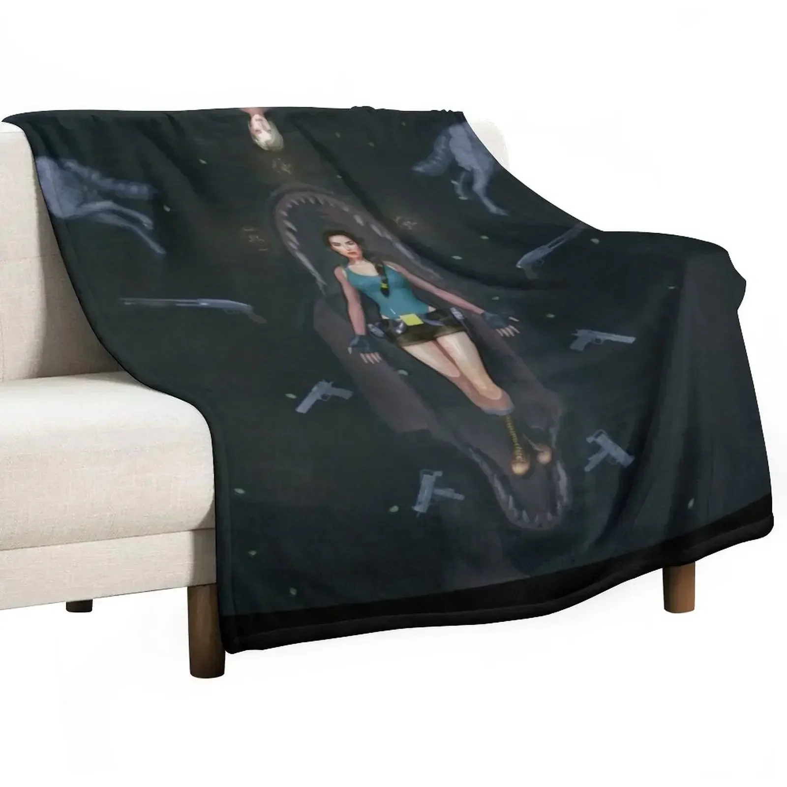 Tomb raider tribute Throw Blanket blankets ands Shaggy bed plaid Travel for winter Warm Blankets