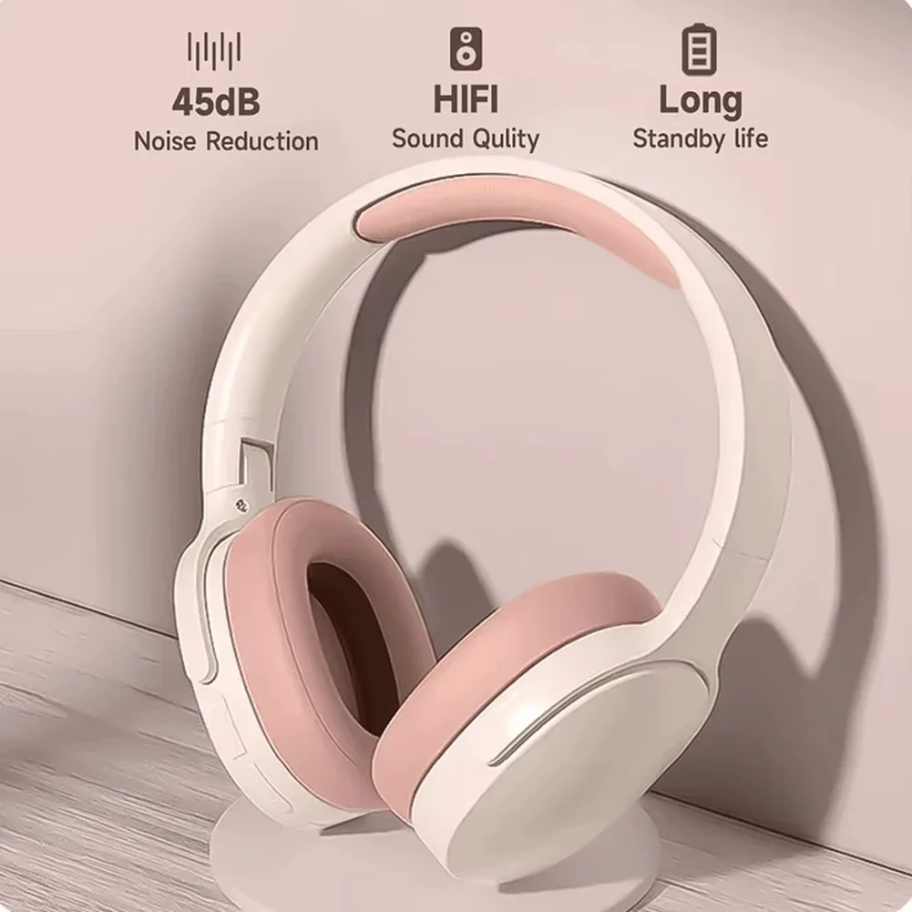 P2961 سماعات بلوتوث لاسلكية ديناميكية 5.0 فوق الأذن سماعة رأس ستيريو Hifi للألعاب مع ميكروفون إلغاء الضوضاء سماعات أذن TWS