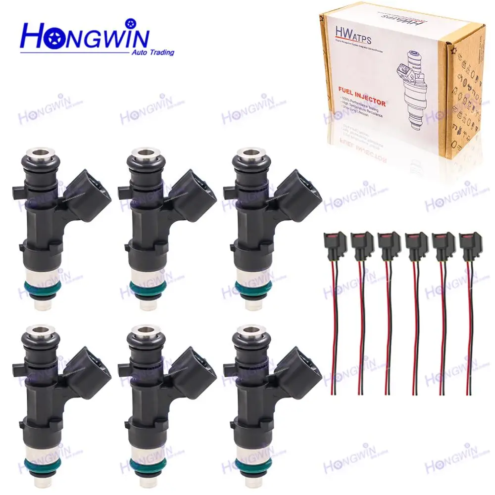 6PCS Brand New Fuel Injector Nozzle & Wire FJ612 For DODGE Avenger Challenger Grand Caravan Journey Magnum Nitro 812-12138