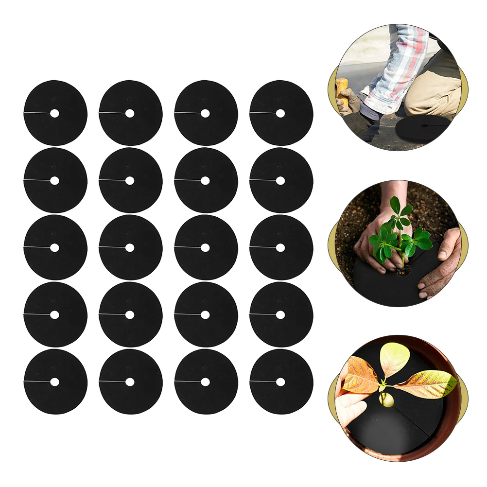 20 Pcs Ground Cloth Control Ring Weeding Anti-grass Fabric Tree Non-woven Gardening Plant