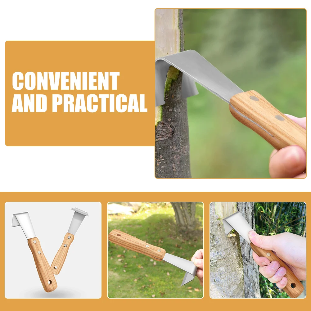 

Stainless Steel Spud Debarking Tool Garden Yard Fruit Tree Metal Peeler Hand Tool Wood Tree Bark Peeler Handle