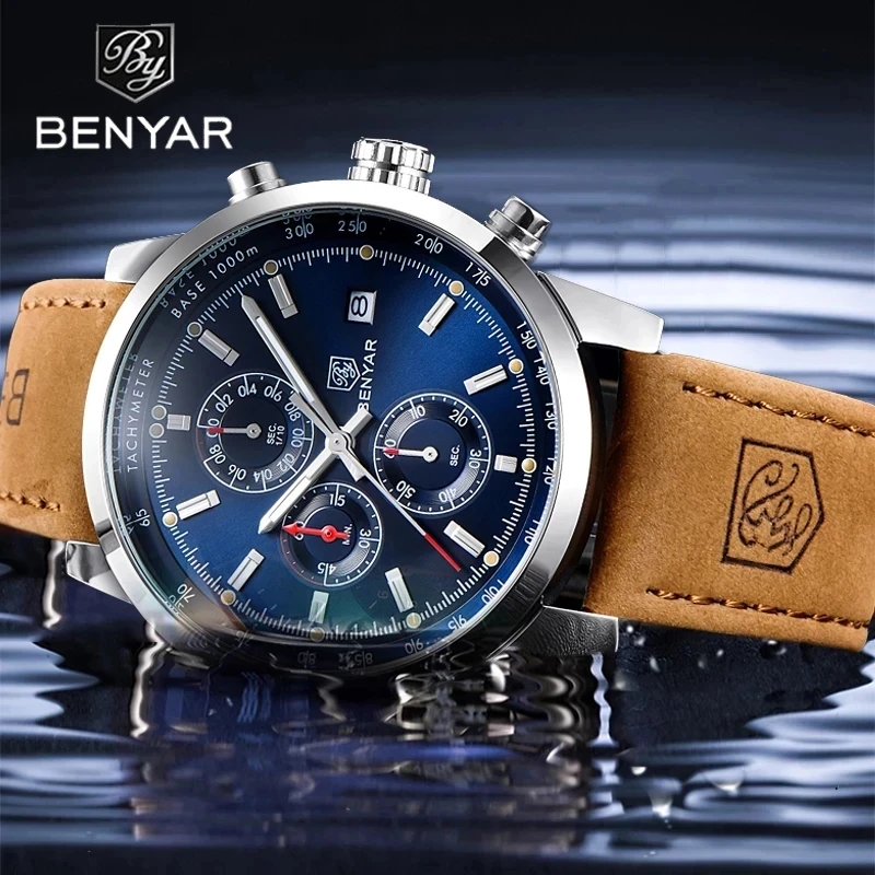 BENYAR watch men Luxury Brand Quartz mens Watches Chronograph Watch Reloj Hombre Sport Clock Male Hour Relogio Masculino 2023