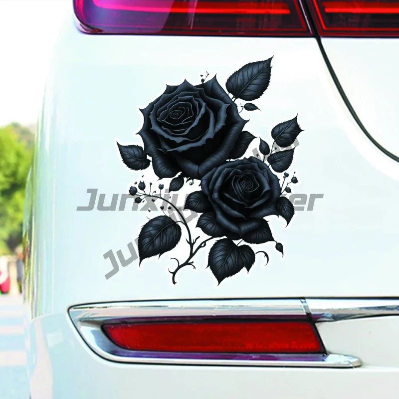 

Professional Black Rose Car Sticker - Glamorous and Eye-catching Design