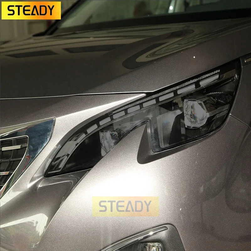 

Car Headlight Protective Film Headlamp Restoration Transparent Black TPU Sticker For Peugeot 5008 2018 2019 2020 Accessories