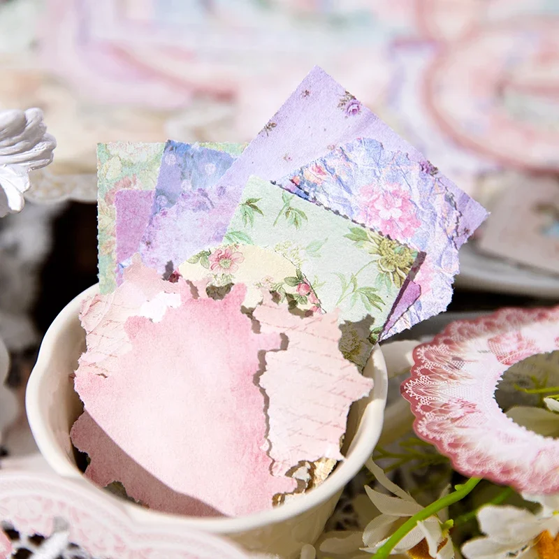 30Sheets Material Paper Round Dance Waltz Throbbing heart Rose Flower Decorative Paper Scrapbooking stationery 160*109MM