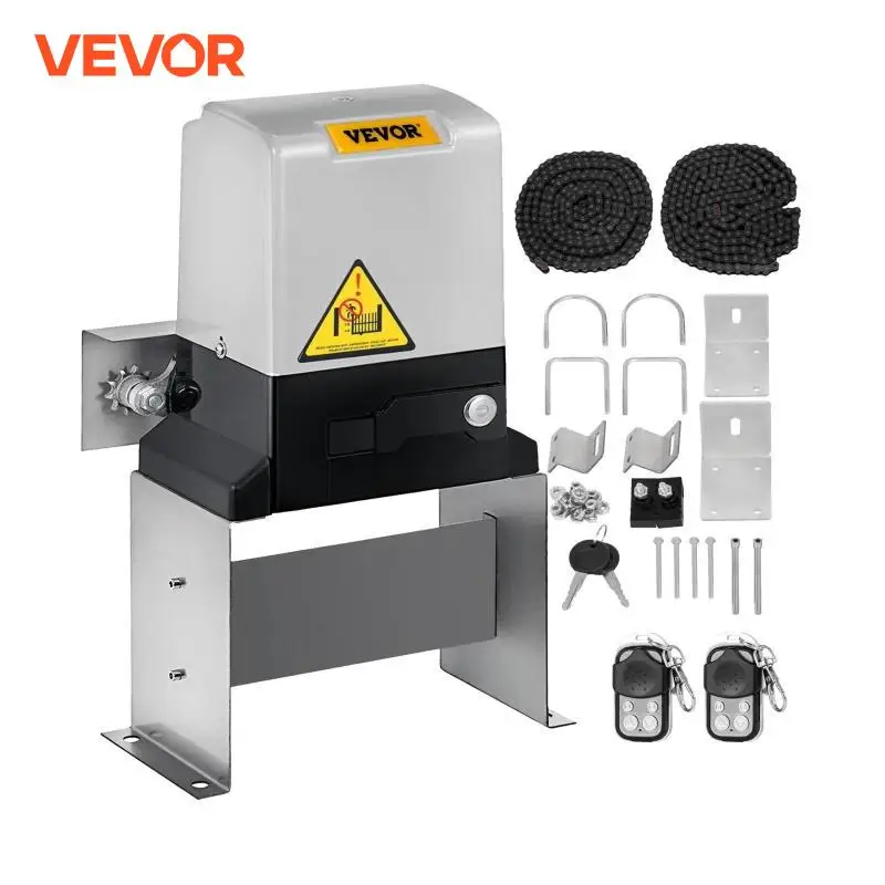 VEVOR Electric Sliding Gate Opener with 2 Remote Controls Gate Operator Hardware Heavy Duty Track Driveway Motor for Security